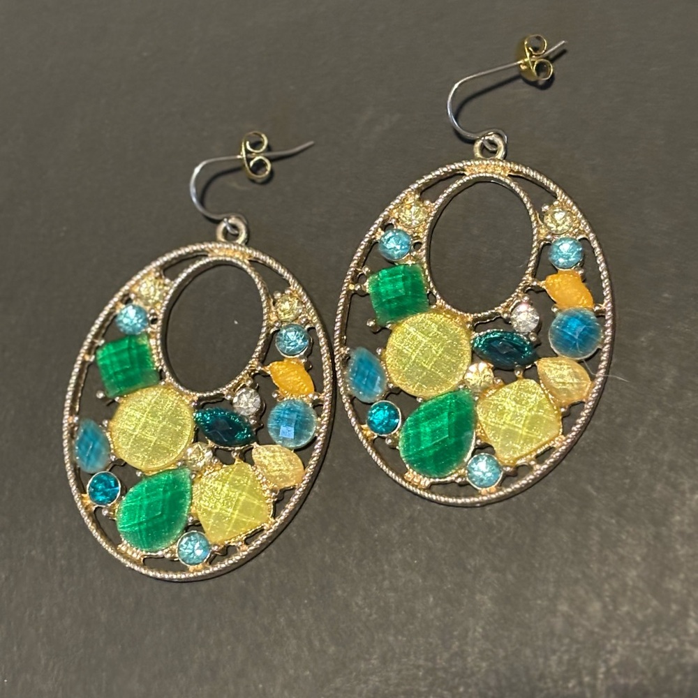 Elegant Multicolor Gemstone Earrings